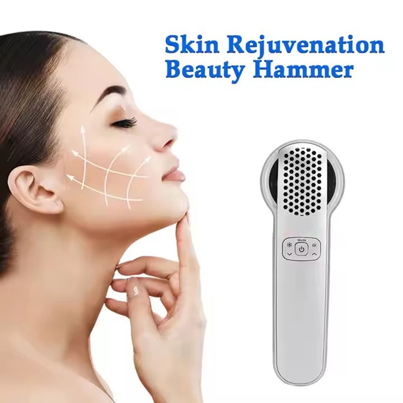 Home Portable Facial Device Adjustable Hot Cold Hammer Facial Ultrasonic Cryotherapy and Hot Skin Care Shrink Pore Machine