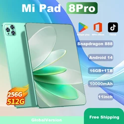 Tableta Pad 8 Pro Original de 10,1 pulgadas, Android 14, Global, Snapdragon 888, 16GB + 1024GB, 10000mah, 5G, SIM Dual, WIFI, Pantalla Completa HD