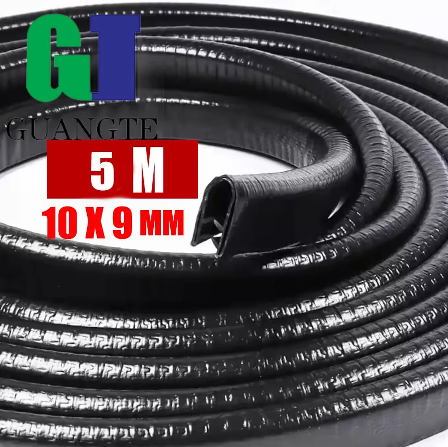 

5M 10*9MM Rubber with Steel U Type Car Door Anti-collision Strips Auto Door Edge Scratch Protector Strip Car Sealing Guard Trim