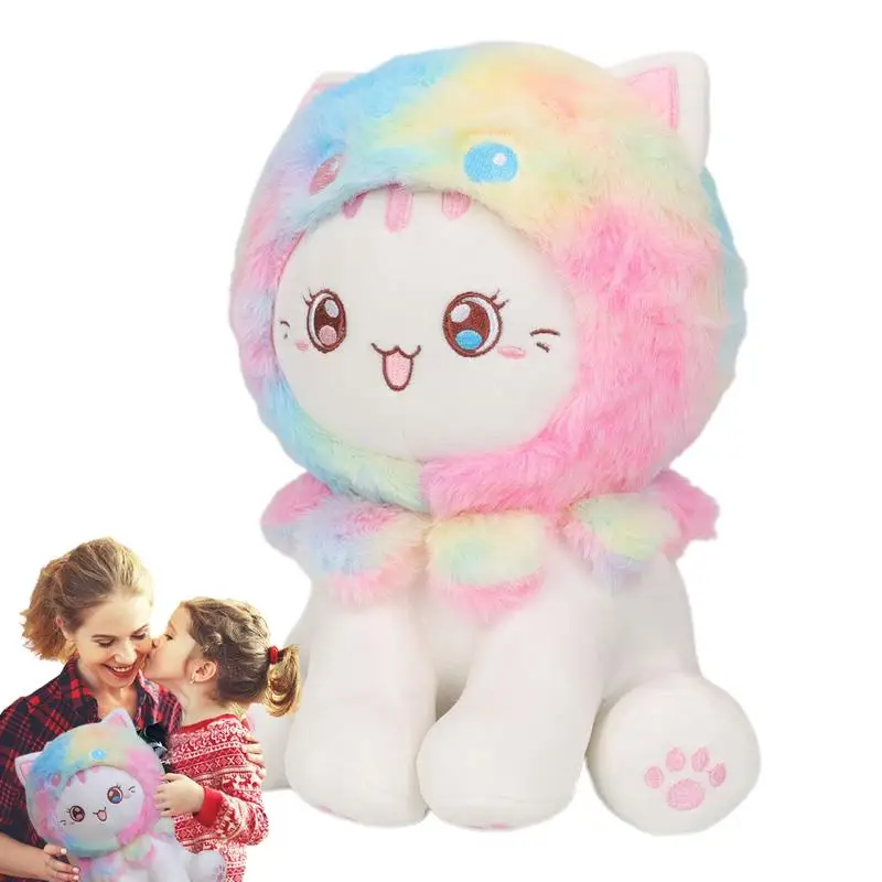 Plush Cat Animal Cute Cat Doll Toy Sitting Cat Plush Wear Hood Cute Sitting Cat Plush Cat Stuffed Animal Plush With Adorable