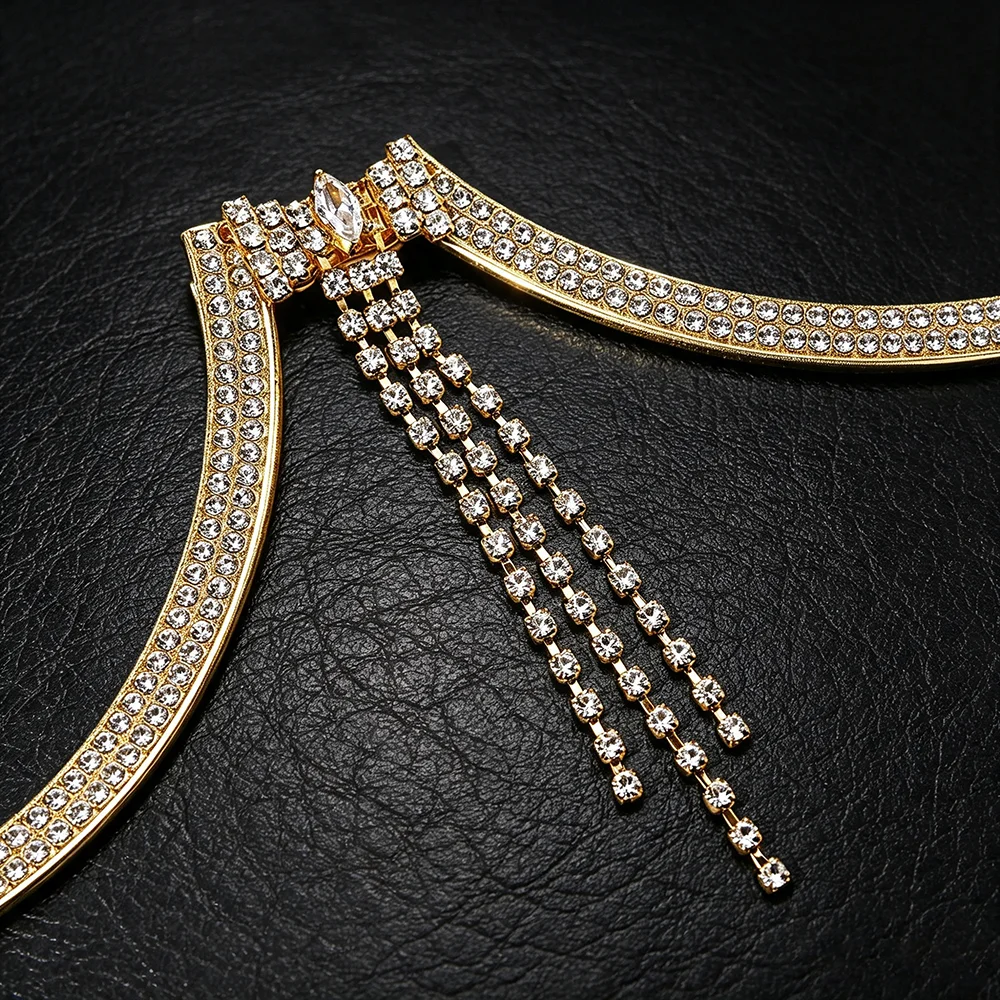Rhinestone Bra Chain Crystal Chest Bracket Body Jewelry Tassel Underbust Harness Adjustable Women Party Rave Festival Nightclub