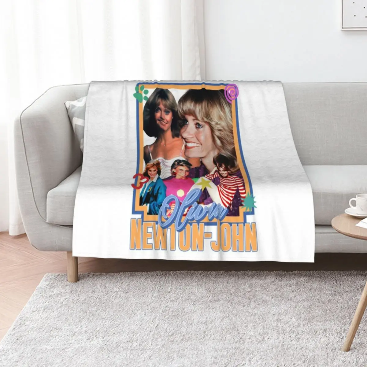

Olivia Newton John Throw Blanket Wrinkle Resistant Lightweight Blanket