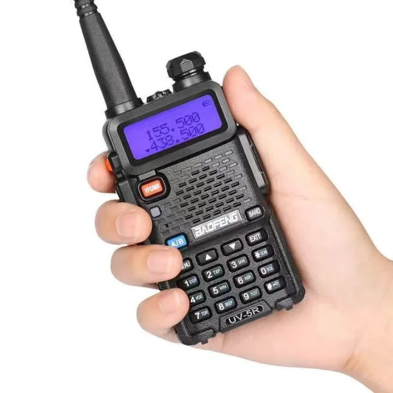 BAOFENG-UV-5R Walkie Talkie Portabel, Stasiun Radio Dua Arah, Transceiver Dua Arah, CB Tri-Band 1800mAh, VHF/UHF, berkemah