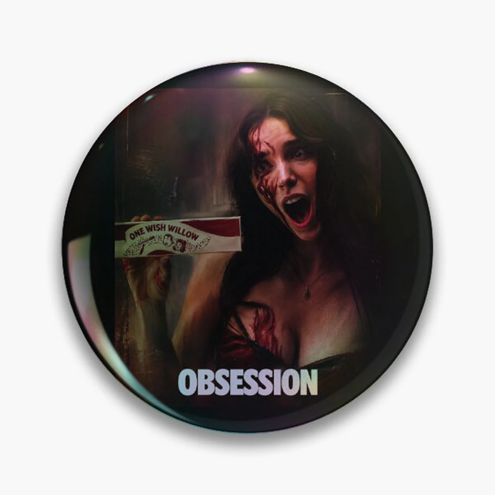 Obsession Movie Pin Holographic Star Heart Pin Brooches Laminated Button Fashion Accessory