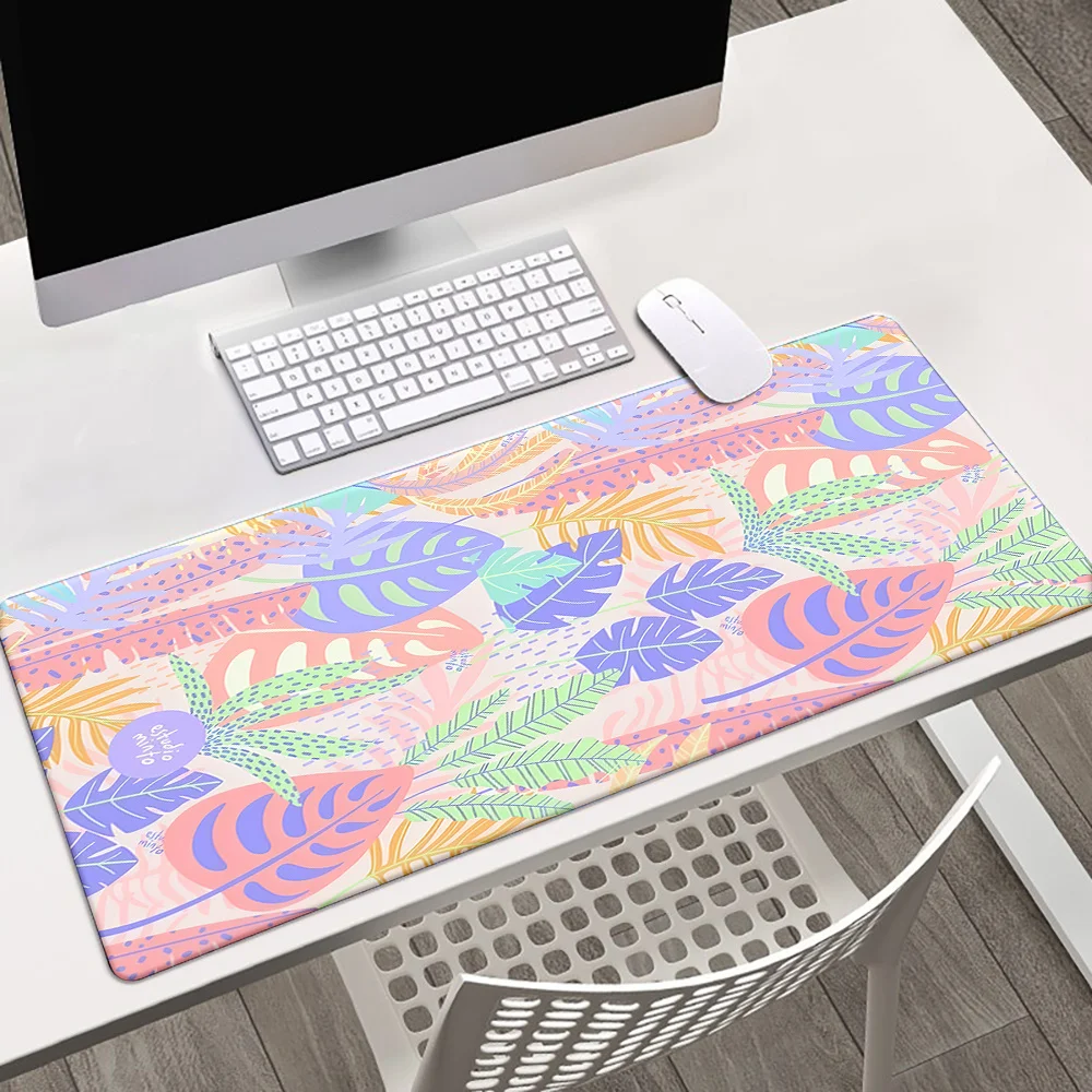 1pc Leaves Patterns HD Printed Pad for Desk, Multi Functional XXL Mousepad, Keyboard Gaming Mouse Mats, Office Computer PC Gamer