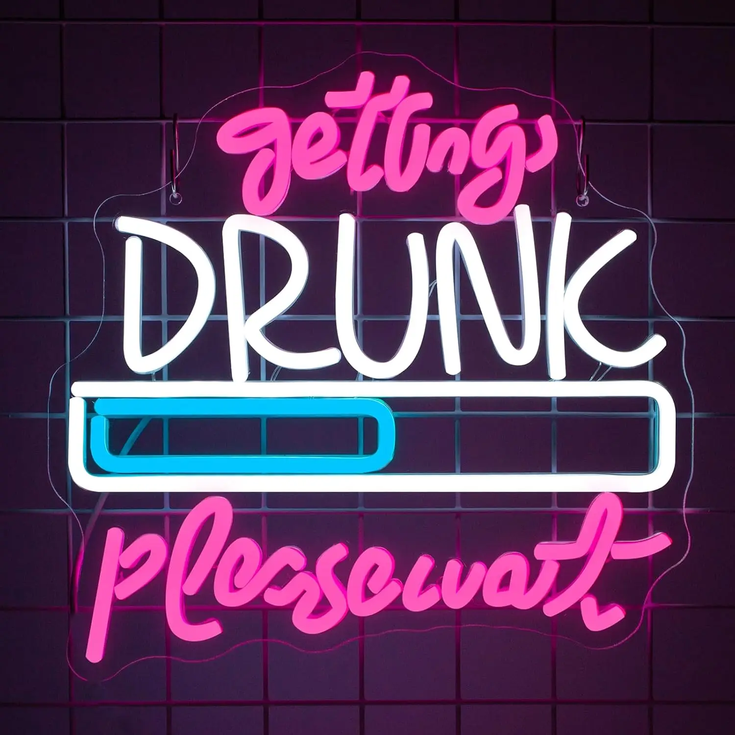 Funny Loading Progress LED Neon Sign USB Powered Humorous Slogan Neon Light Bar Party Room Home Lounge Aesthetic Decor Gift