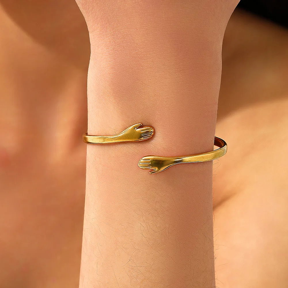 LENNIK سوار عنصر احتضان يدوي صغير بسيط وعصري، ملمس راقي للارتداء اليومي، سوار نسائي مزخرف