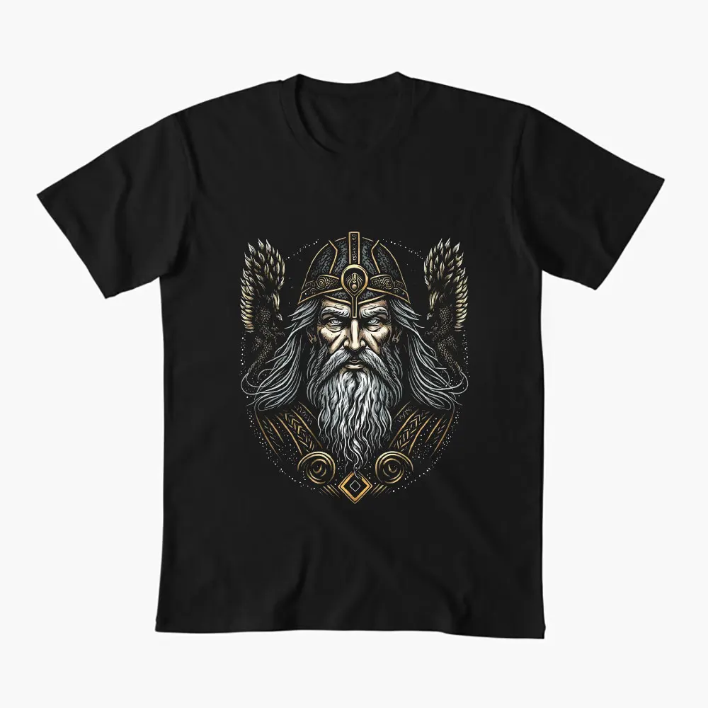 

Odin Men's 100% cotton printed Tee 0414 Nordic Gift T-Shirt Viking Runes Norse Myths Graphic clothes All size tops S-6XL