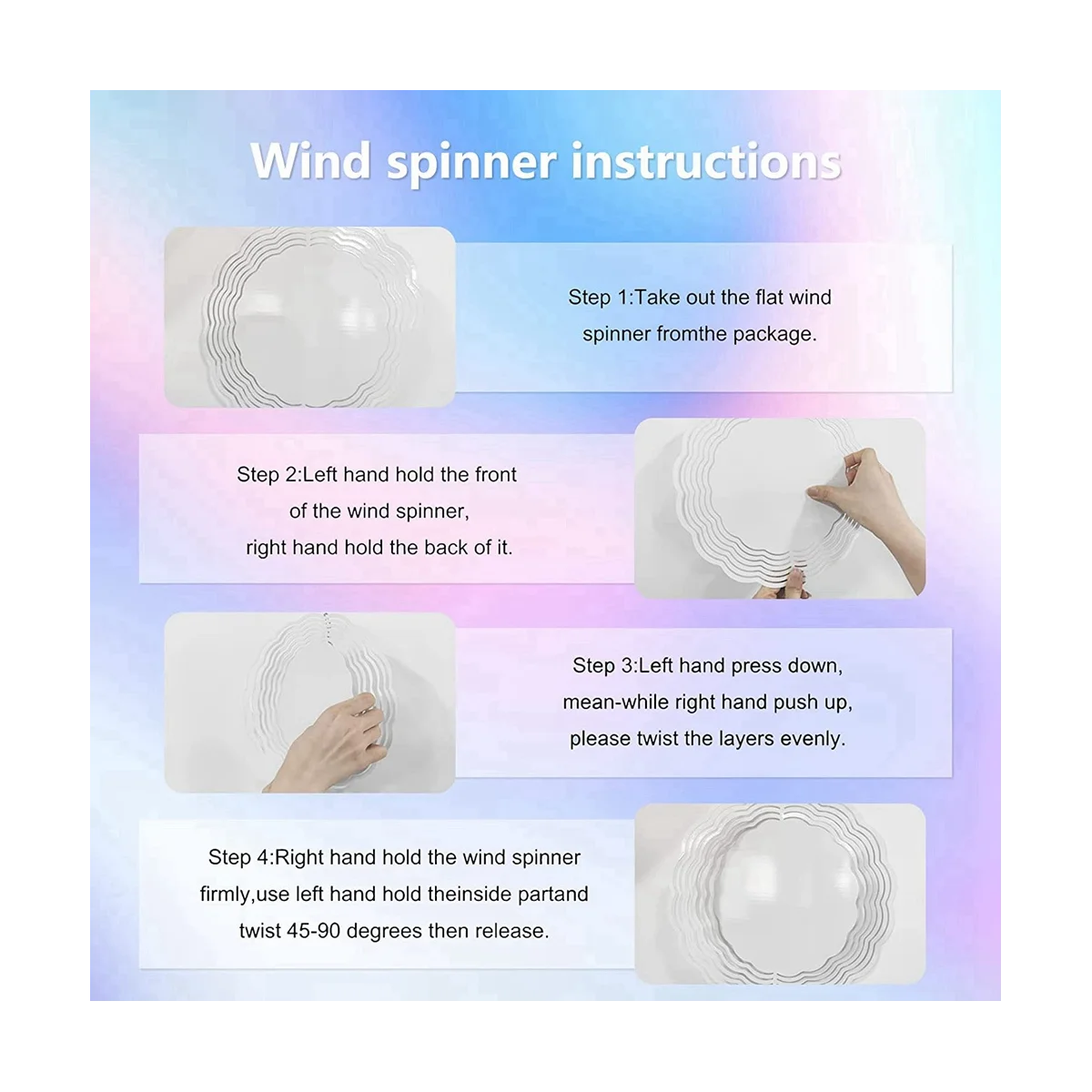 8Pcs 10 Inch Sublimation Wind Spinner Blanks 3D Wind Spinners Hanging Wind Spinners for Indoor Outdoor Garden Decoration