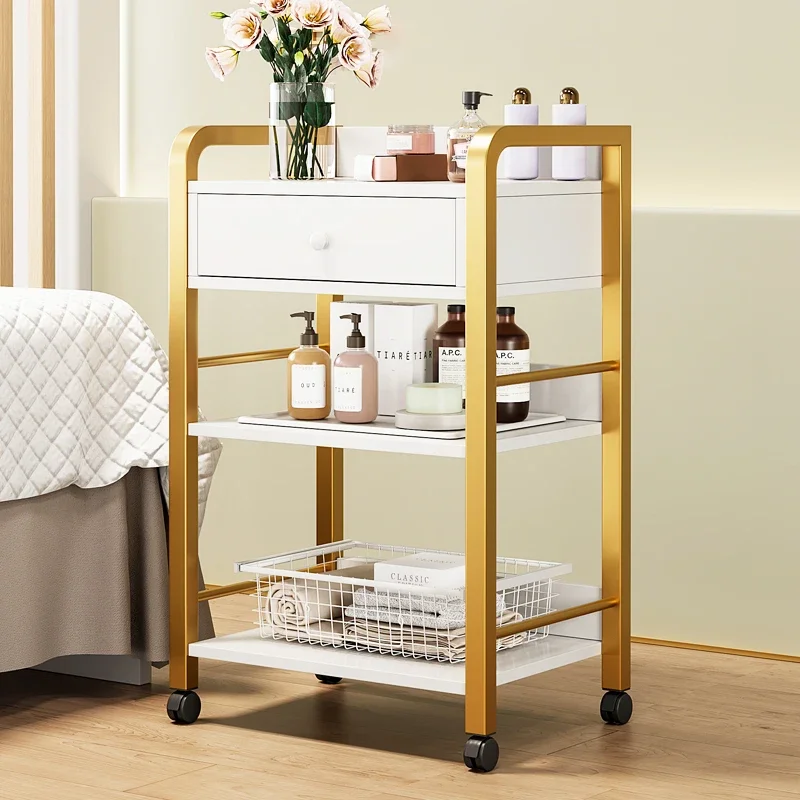 

Trolley Salon Tray Wheels Hair Stations Furniture Beauty Esthetician Storage Equipments Stainless Carrito De Pedicura Steel Cart