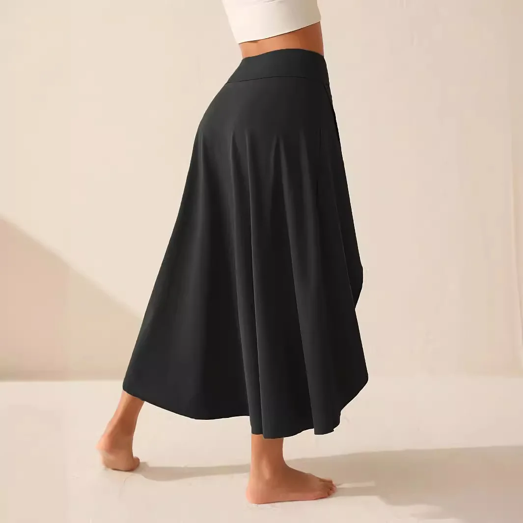 Popular women's irregular temperament, elegant ruffle edge fashionable and solid color half length skirt