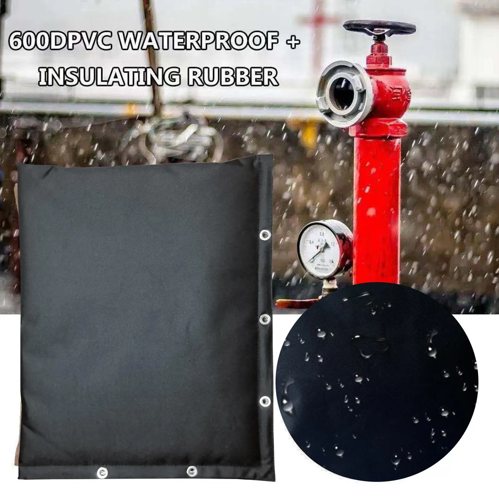 Backflow Preventer Cover Waterproof Protective Pipe Pouch 15.75x19.69 Inches Sprinkler Insulation Bag With 2 Layers For Outdoor