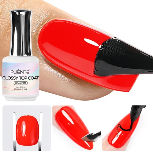 Esmalte de uñas de Gel con capa superior brillante, sellador transparente brillante, resistente a los arañazos, barniz semipermanente UV para manicura, 15ml