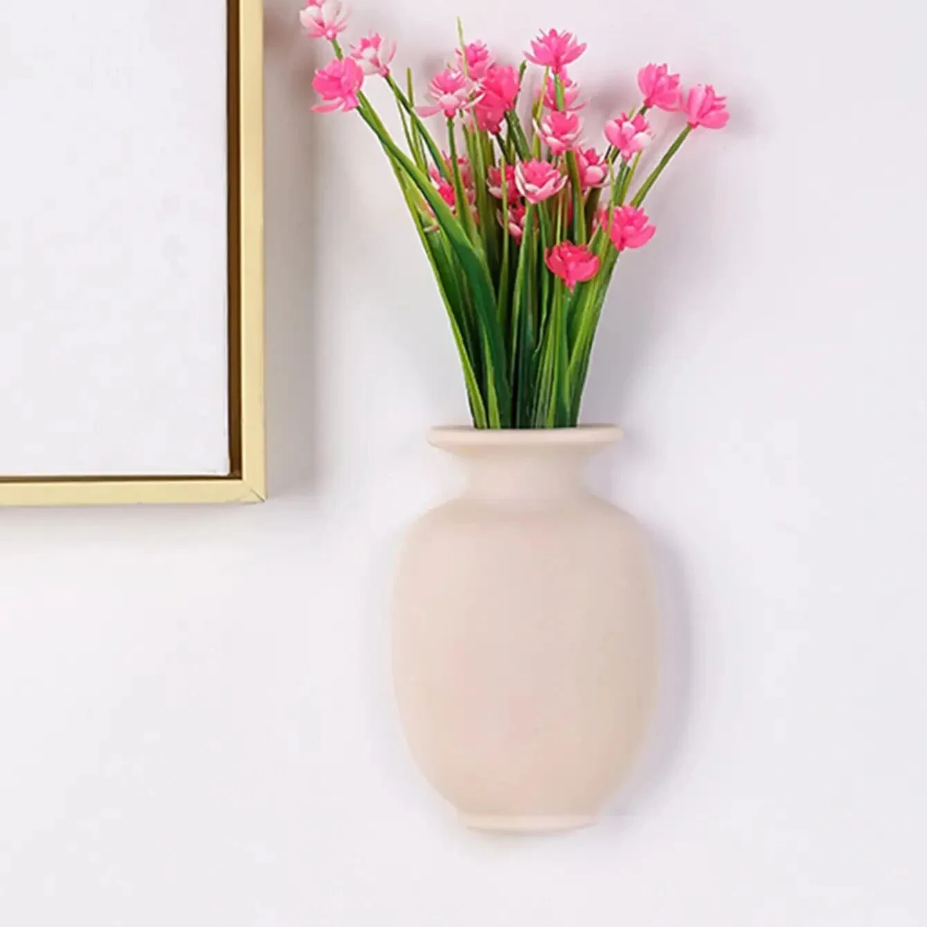 1pc, Vase Wall Mount Self Adhesive Flower Pot Hanging Decorative Reusable Wall-Mounted Flower Vase Home Decor