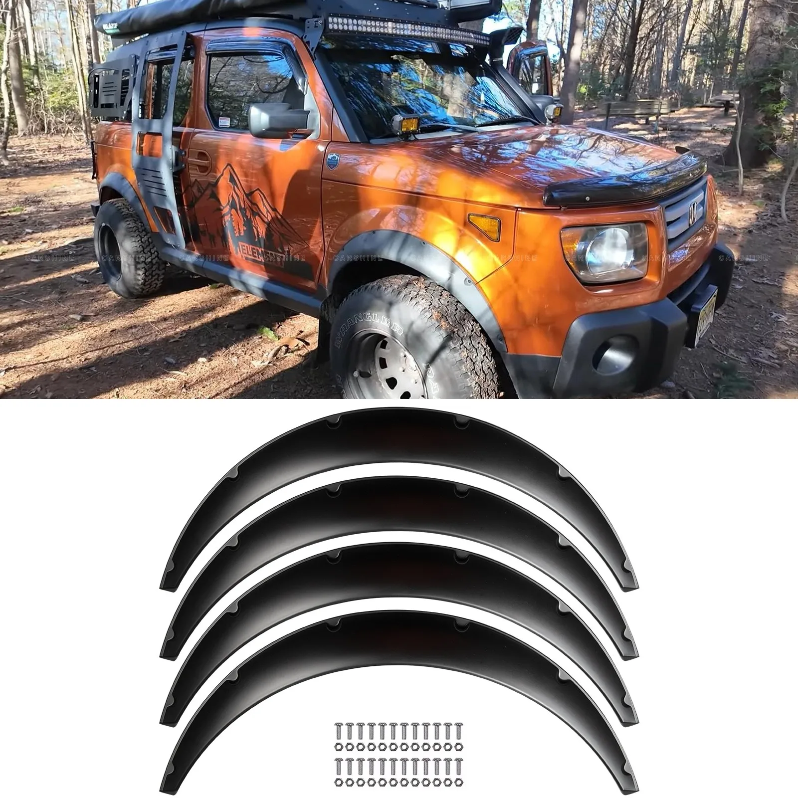

For Honda Element 03-08 Fender Flares Wheel Arch Extra Wide Body Flexible 3.5"