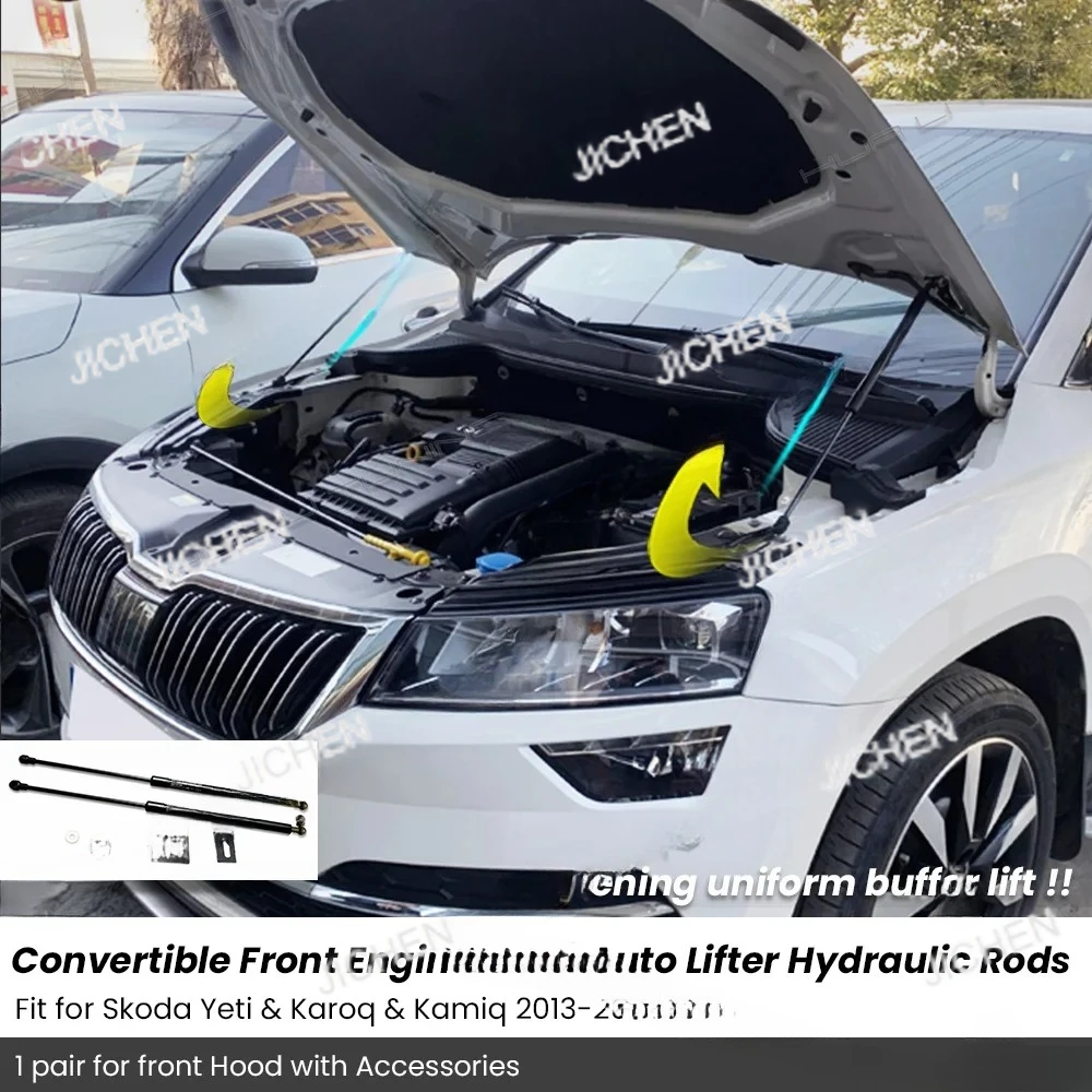 

JC for Skoda Ye t Karoq,Kamiq 2013-2024 Conversion Front Engine Hood Lift Hydraulic Rods Support Lever Upgrade Auto Accessories