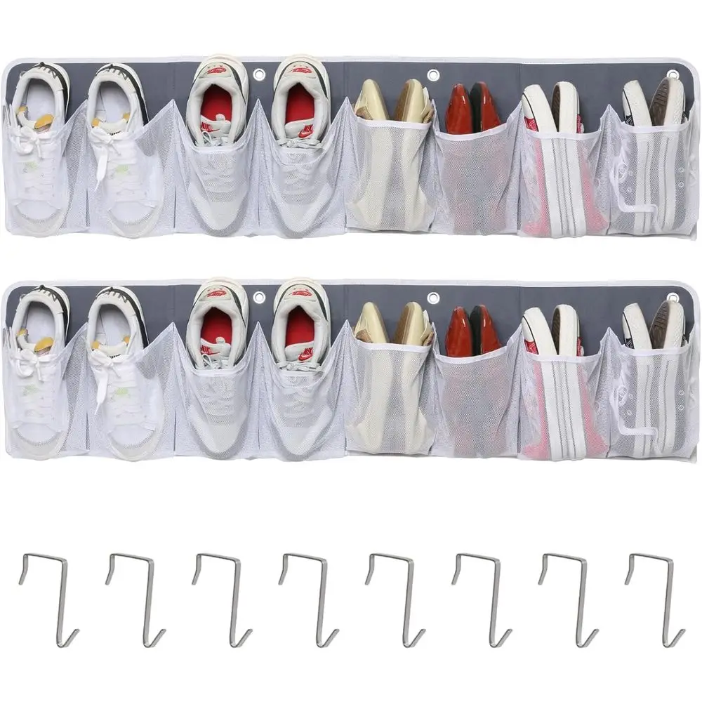 

RV Shoe Storage for Bedside - 16 Extra Large Pocket Wall Mounted Entryway Shoes Rack, Bed Hanging Pocket Organizer, Bedside Cadd