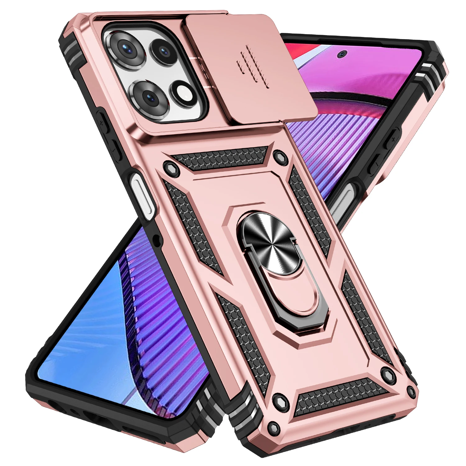 Funda Protectora Anticaídas para Motorola Moto G Stylus 2025, MOTO G 5G, MOTO G Power 2024, con Anillo Magnético para Soporte de Coche