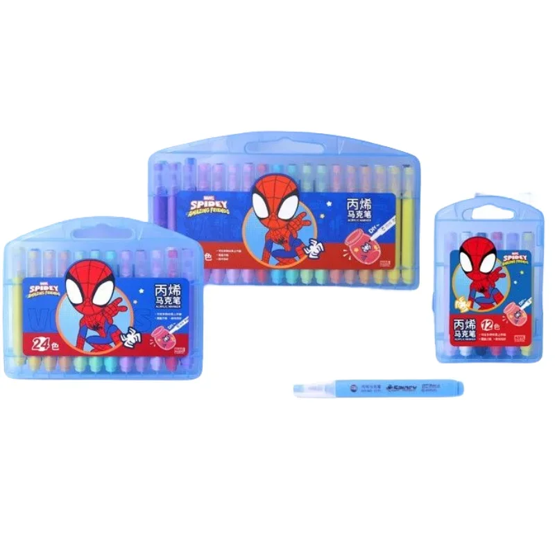 Marvel Series Spider-Man Acrylic Anime Cartoon Cute Marker Primary School Children's Brush Hand-painted Non-toxic Watercolor Pen