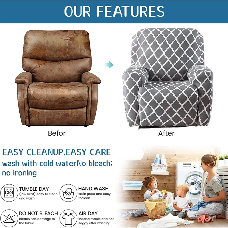 Recliner Slipcovers Lazyboy Covers Couch Covers Recliner Chair Cover Non Slip Slipcovers Furniture Protector for Living Room