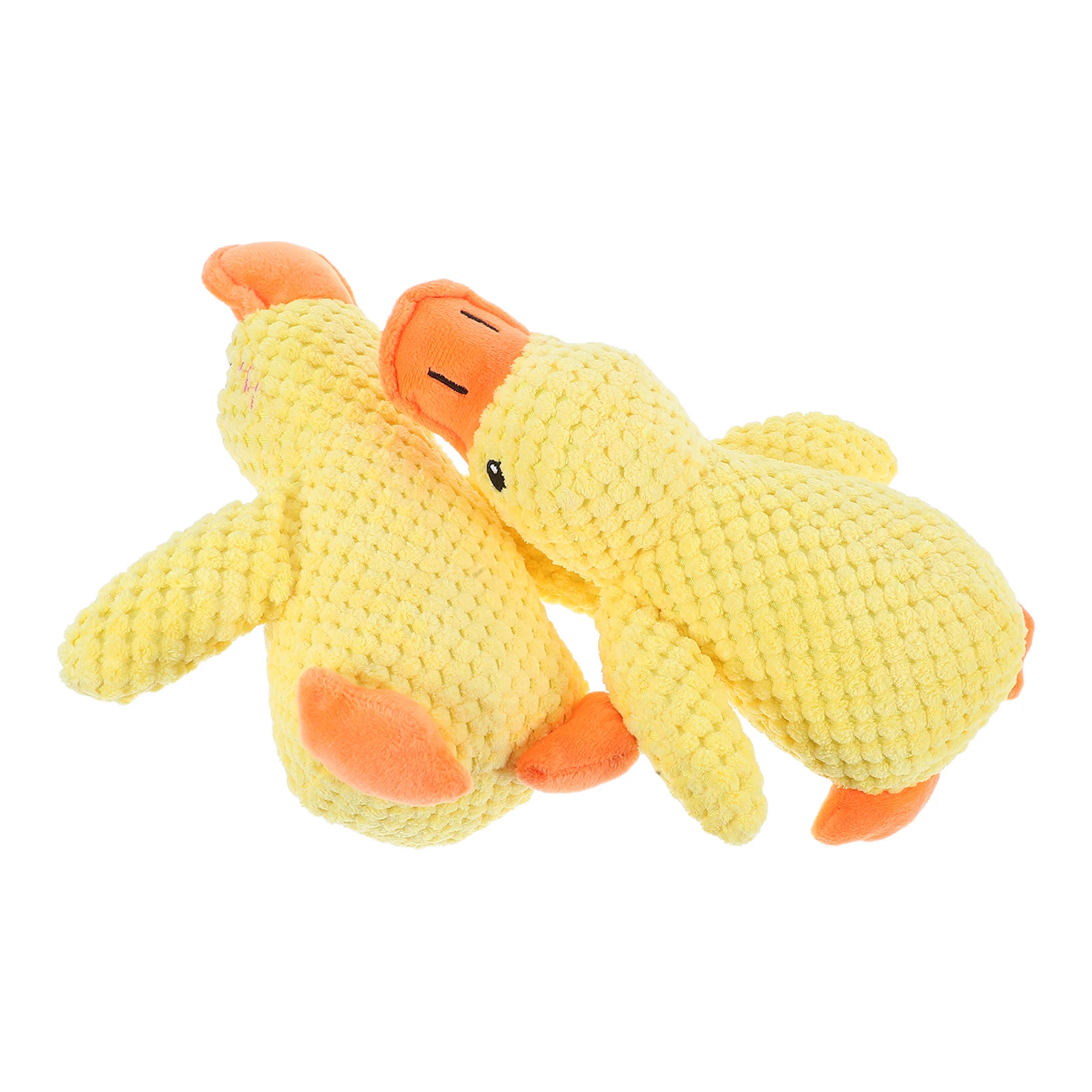 

2Pcs Realistic Yellow Chew Sound Plaything for Small Dogs Puppies Interactive Biting Squeaky Fun Pet Noise Chew Play