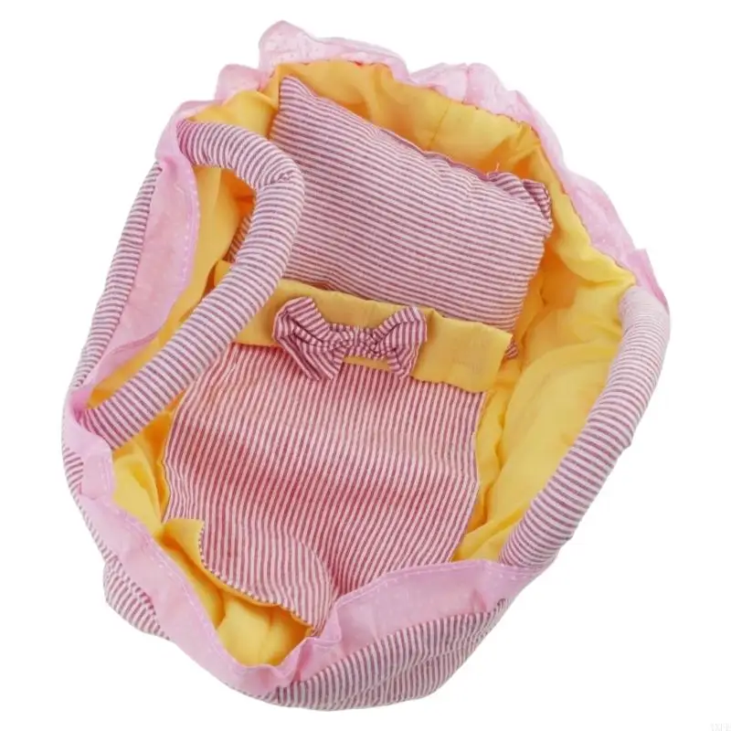 

Cartoon Doll Sleeping Cot Handheld Basket For 12Inch Dolls Childrens Gift Doll Cradle 12Inch Doll Bed