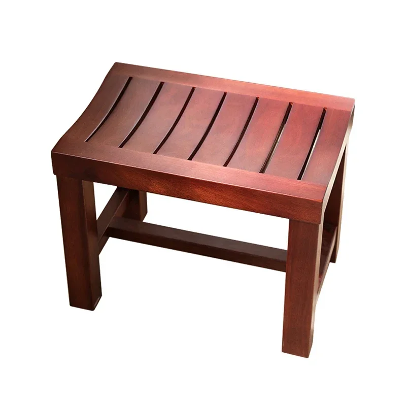 Wood waterproof footstool bathroom anti-corrosion low stools shoes  solid stool bath bench shower bench  WF