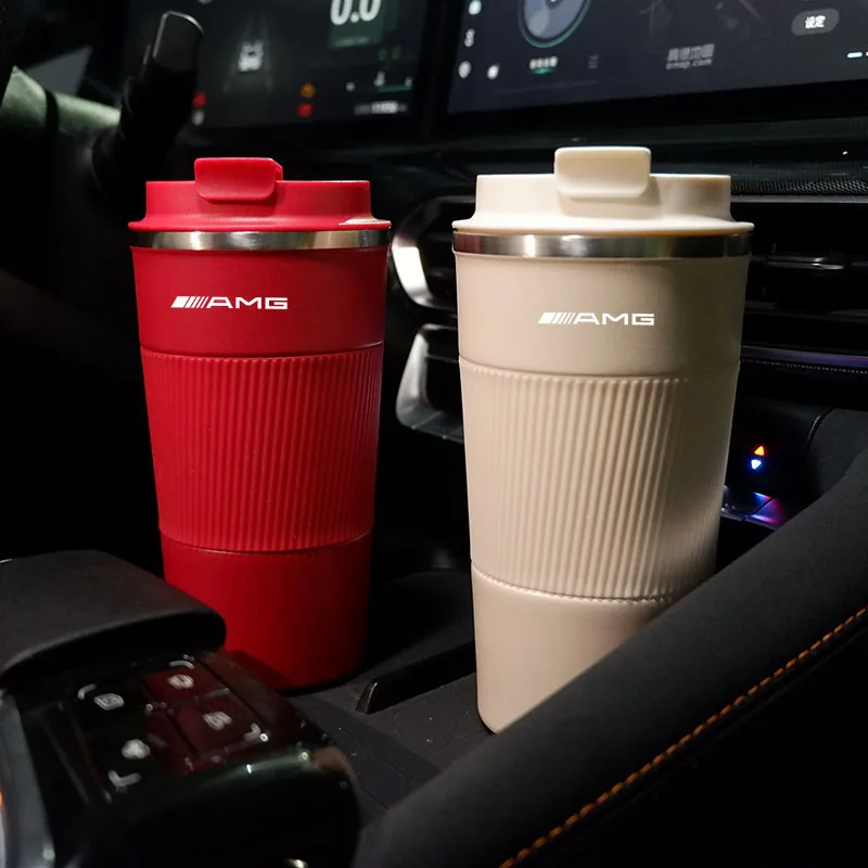 304 Stainless Steel Coffee Thermos Mug For Mercedes Benz AMG W220 W211 W212 W210 GLA GLC GLK Car Vacuum Flask Travel Thermal Cup