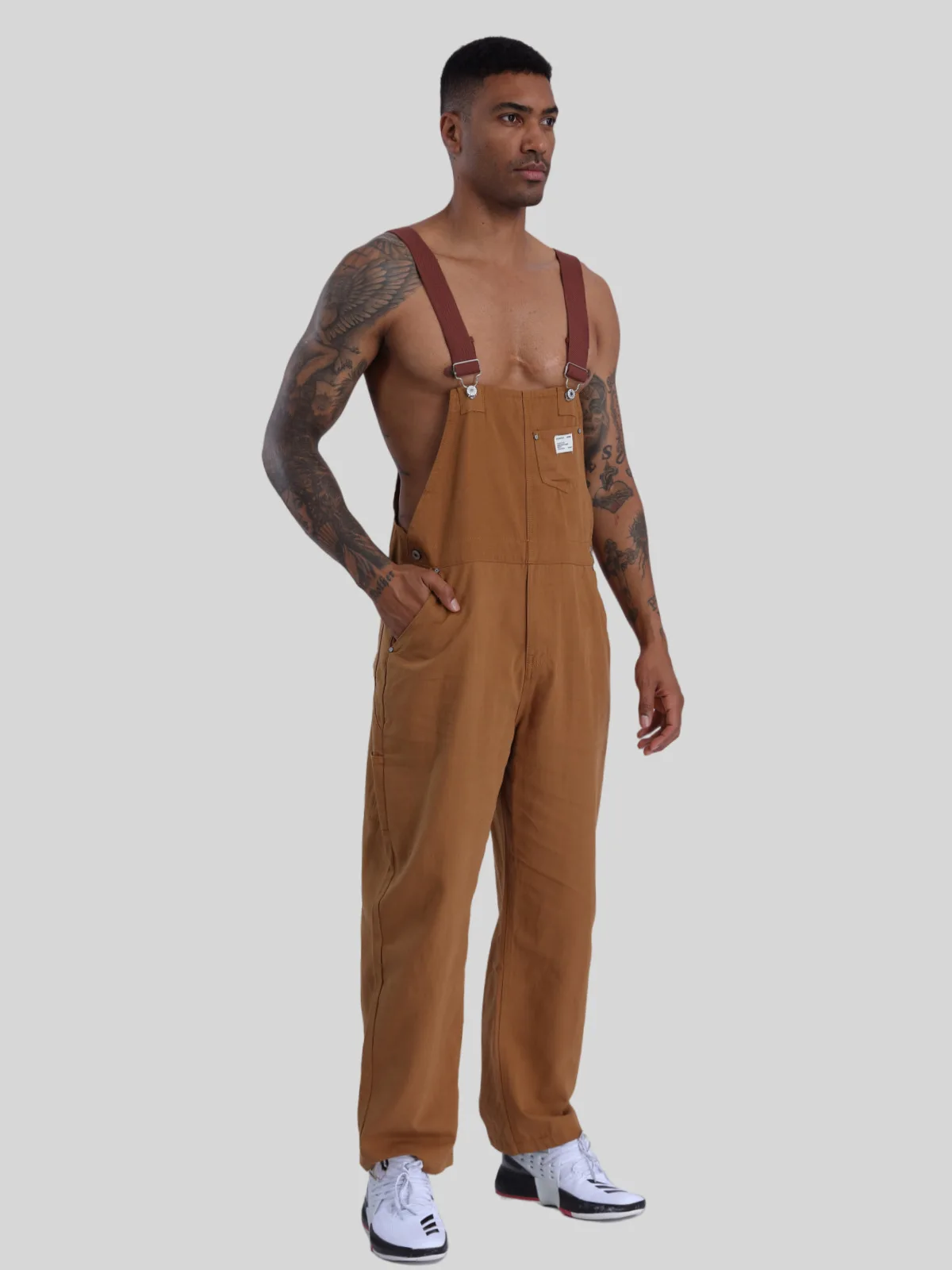 リバースクラフトマン レトロ マルチポケット 純綿キャンバス ストレートレッグ カーゴパンツ オーバーオール ルーズ カップル カジュアルパンツ