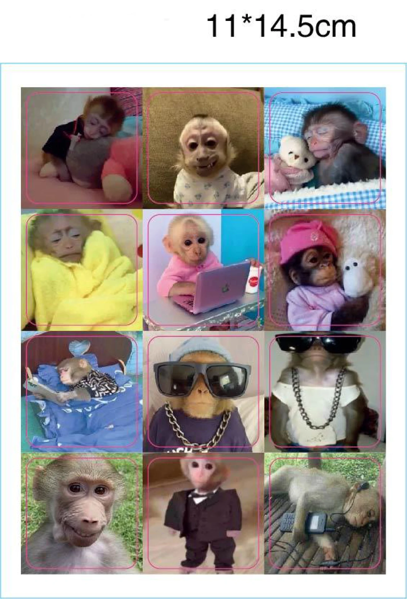 

Monkey Custom 3D Stickers Luxury DIY Adhesive Decal for Tablet Fashion DIY Silicone Stickers for Phone Waterproof Phone Decal