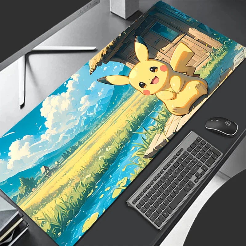 Leather Mouse Pad Pokemon Pikachu Movie Mouse Mat Anime Gaming Accessories Computer Gamer Keyboard Pad Desk Big Mousepad for LOL