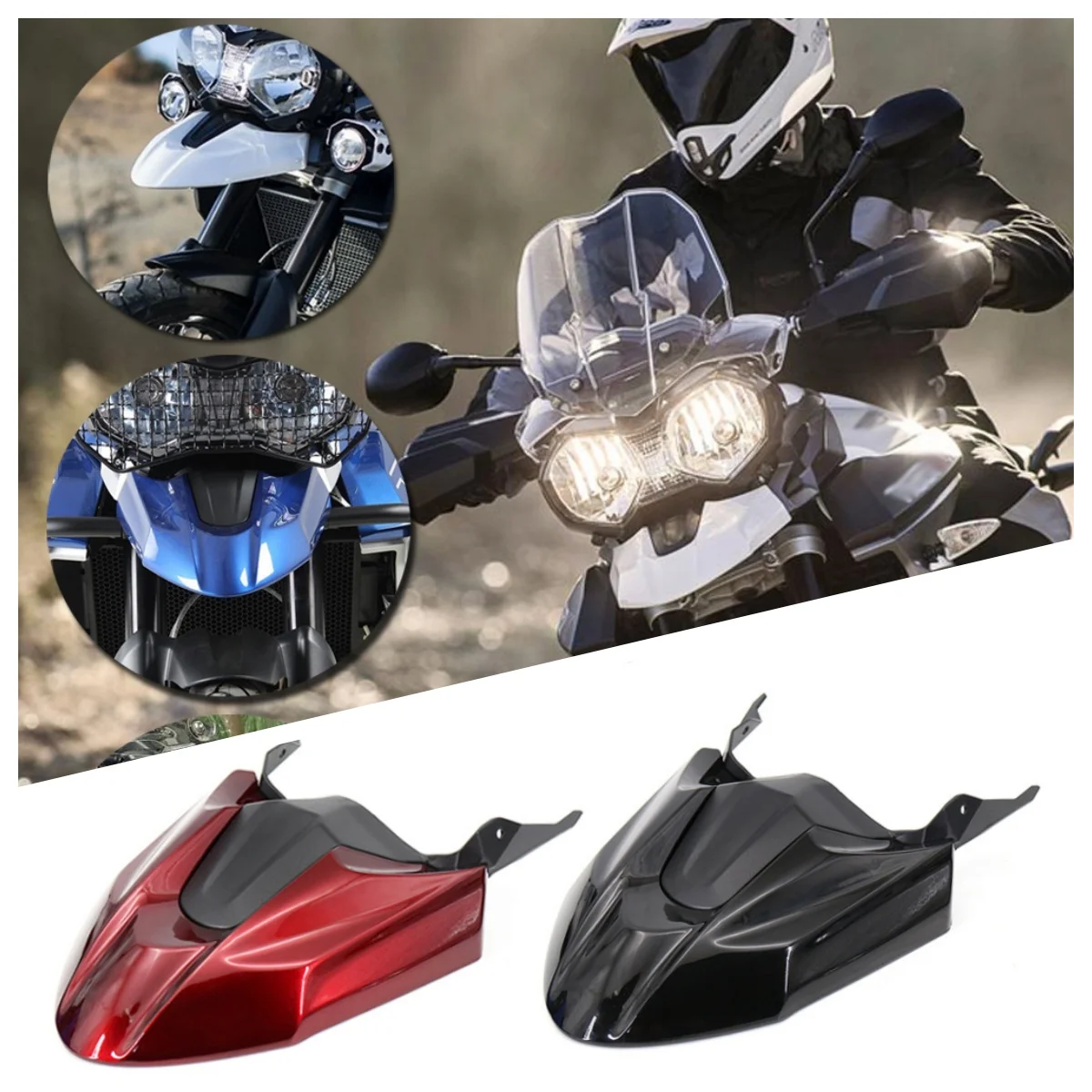 Motorcycle Front Fender Extender Mudguard Extension For Tiger 800 XC 800XRT 800XRX 800XC ABS Splash Guard 4 Color Wheel Hugger