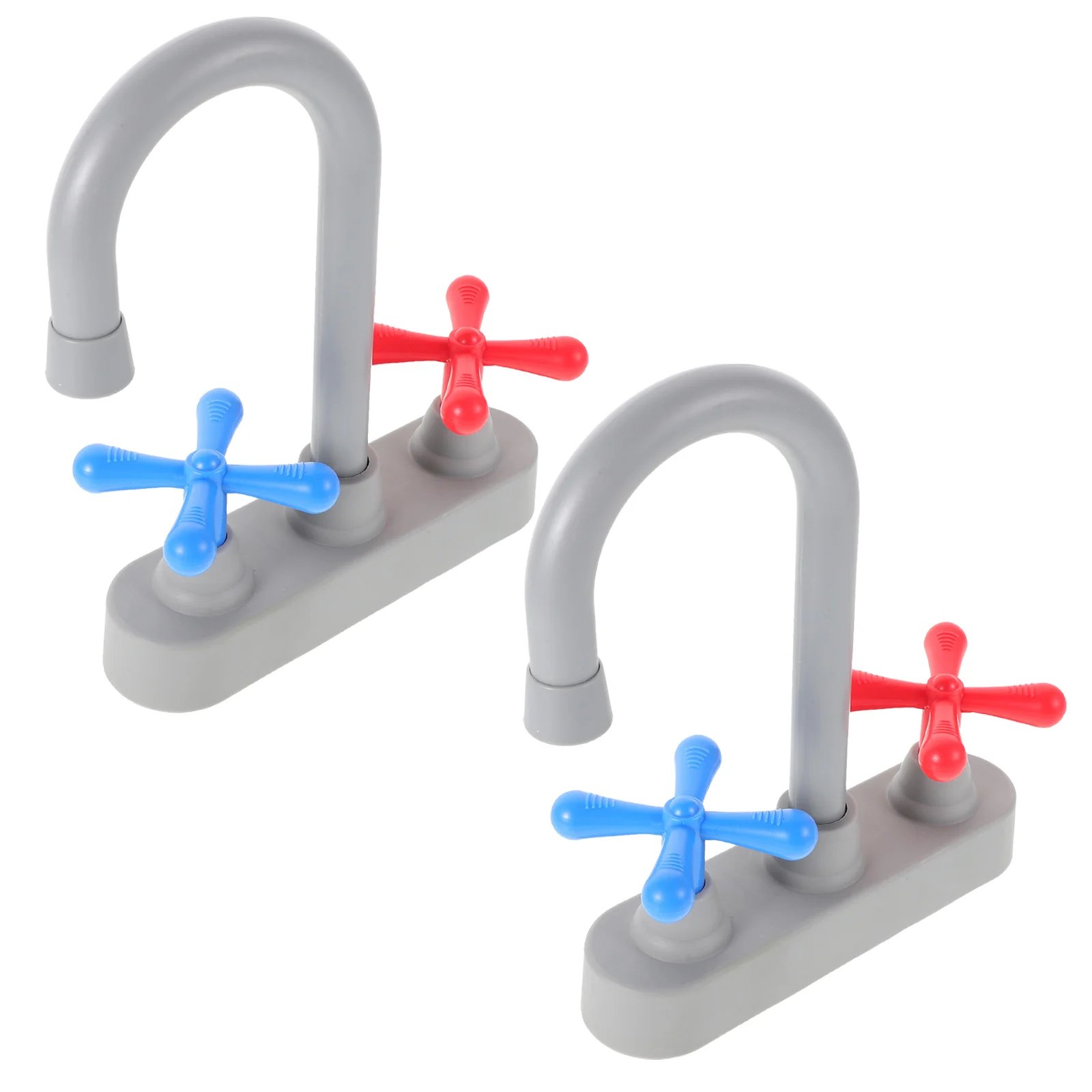 

2 Pcs Kitchen Faucet Toys Kids Playset Accessories Pool Simulation Sink for Plastic Pretend Replacement Child