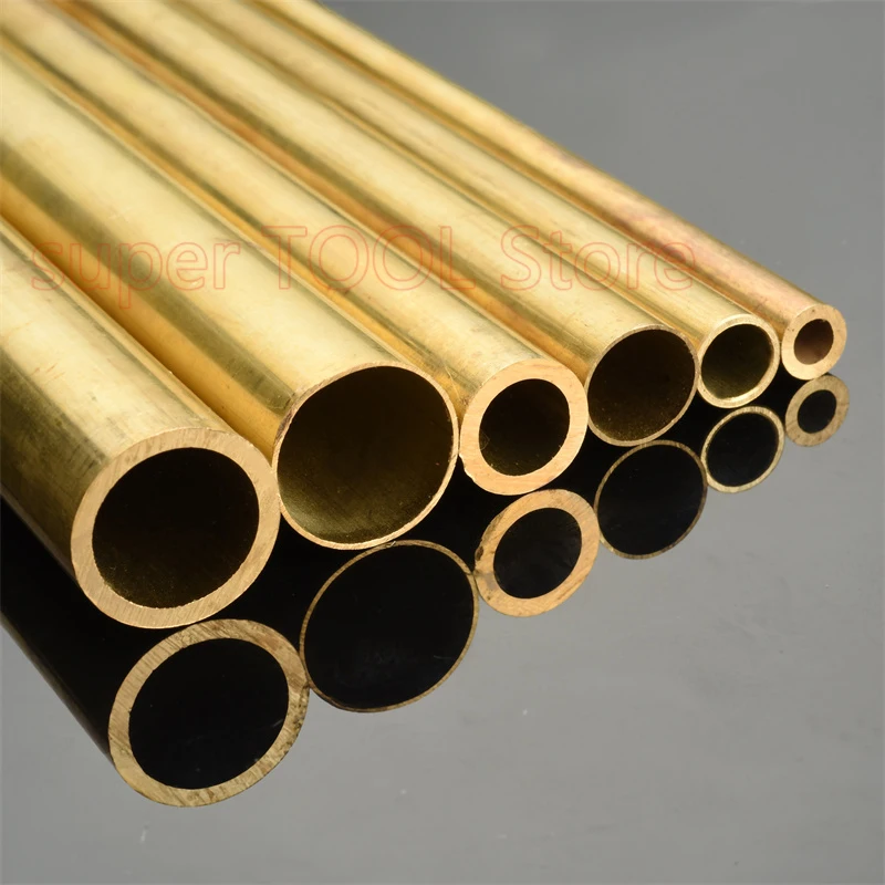 1pcs OD 11mm - 100mm Brass Tube Length 200/500mm ID 6mm - 95mm Seamless Round Pipe Tubing Hollow Copper Bushing Sleeve