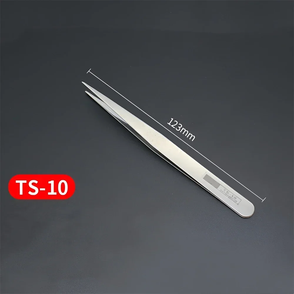 6PCS Stainless Steel Tweezers Professional Maintenance Tool Edge Precision Fingerprint Tweezers Apple Main Board Copper Wire