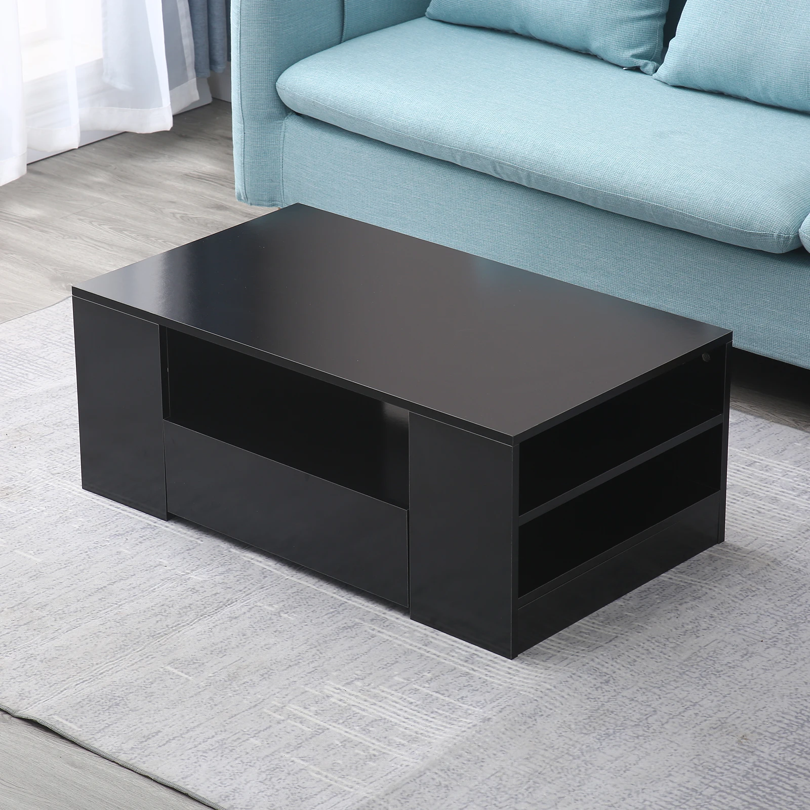 Modern Coffee Table LED High Gloss Tea Living Room Home Furniture