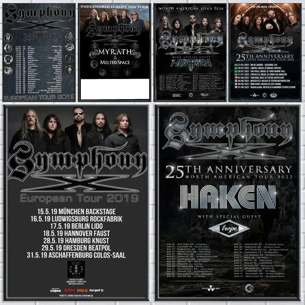 band S-Symphony X-X Poster Peel and Stick Wall Art for Cafe Office Bar and Home Decoration