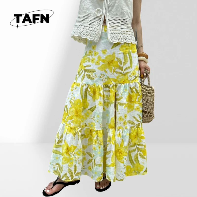 Rock Nice High Street Schlichter, anmutiger, bequemer Vintage-Faltenrock für Damen – hoch tailliertes und fließendes Design AF2402