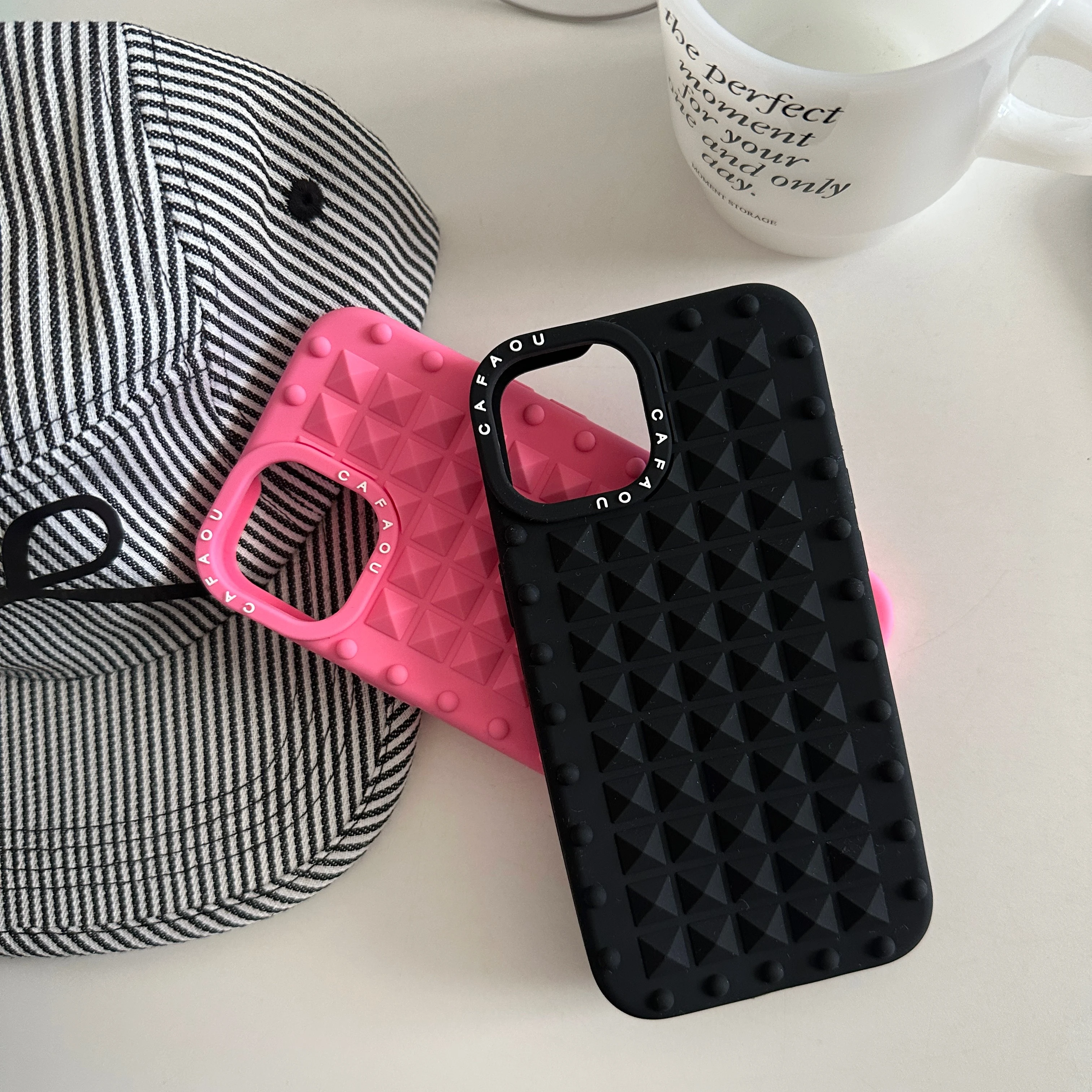 

3D Studded Style Soft Silicone Phone Case Protective Back Cover For iPhone 16 Pro Max 15 14 13 12, Anti-Slip Spike Phone Armor