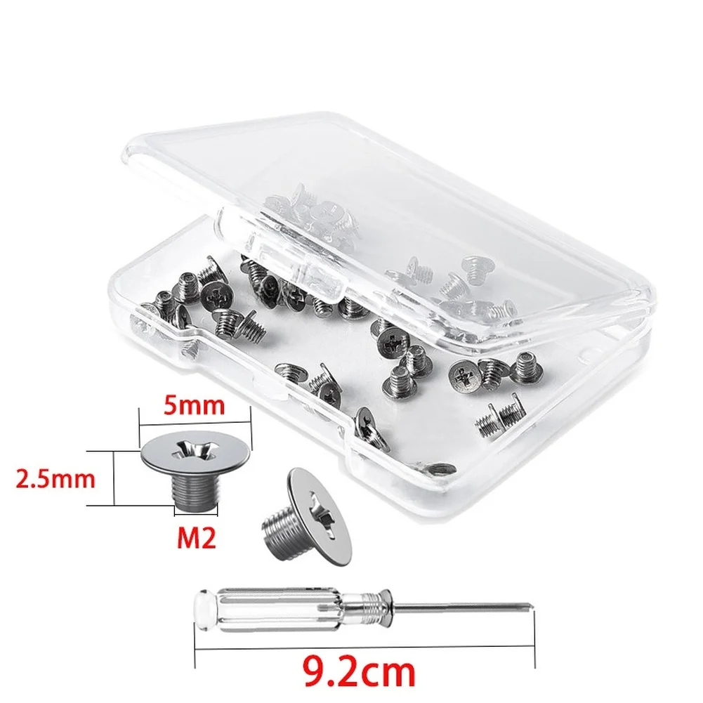M2 Flat Head Screws Set 50pcs With Transparent Magnetic Screwdriver For PC Assembly Small Hardware Repair Tools Storage Box