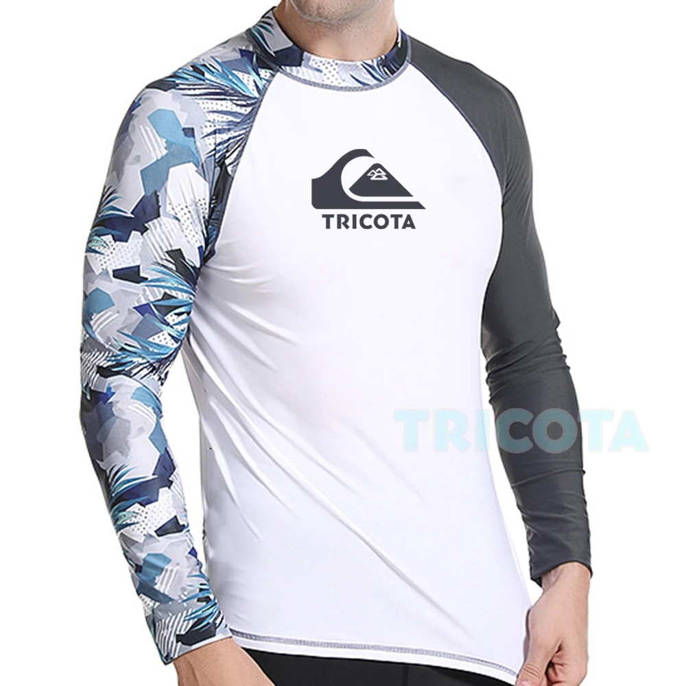 

Men Swimming T-shirt Swimsuit UV 50+ Protect Long Sleeve T-shirt Swimwear Rashguard Surfing Rash Guard Surf Shirt Sail Drop Ship