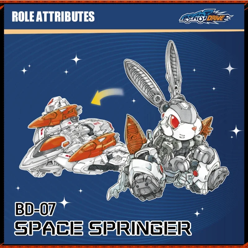 In Stock 52TOYS BEASTDRIVE BD-07 SPACE SPRINGER  Deformation Robot Converting in Rabbit and Fighter  Action Figure Toys Gifts