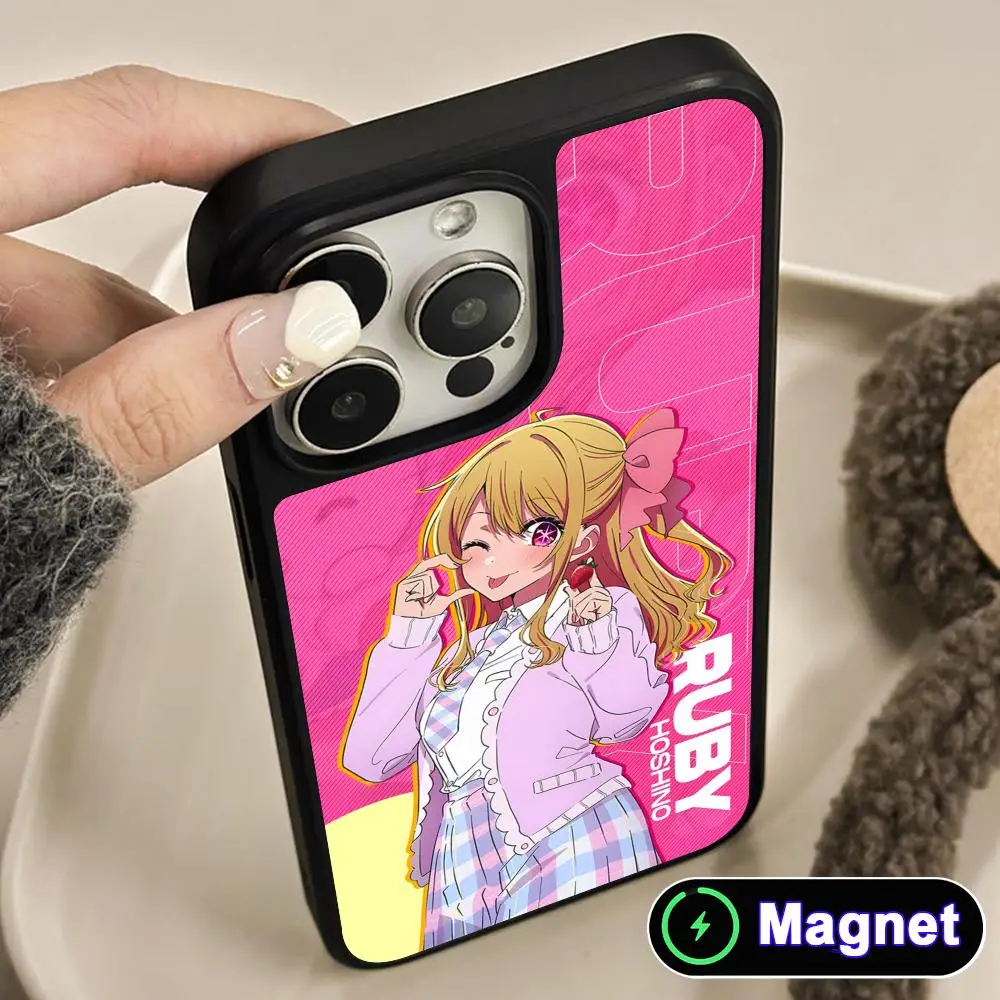 

Oshinoko Hoshino Ruby Phone Case for iPhone 17 16 15 14 13 12 11 Air Pro Max Plus Matte Surface Magnet Cover