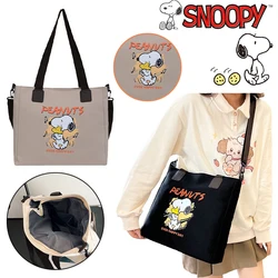 2024 Kawaii Snoopy kobiety płócienna torba na ramię dziewczynki w dużej pojemności torba Crossbody dziewczęca podróże zakupy na zewnątrz torebka prezent