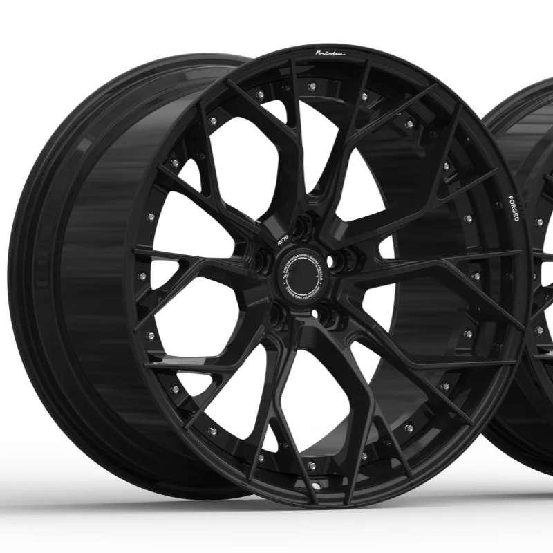 

20inch 21inch 5x120 concave style 2 piece forged hyper black car wheel rims for Chevrolet c8 corvette