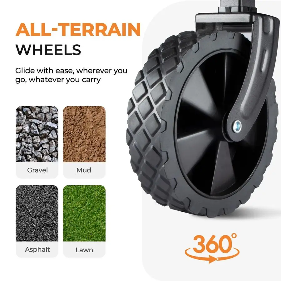 Wagon 220 lbs, robuste Wagon-Wagen, faltbar, tragbare Wagons für Lebensmittel, Strandwagen mit AllTerrain-Rädern und Getränkehalter