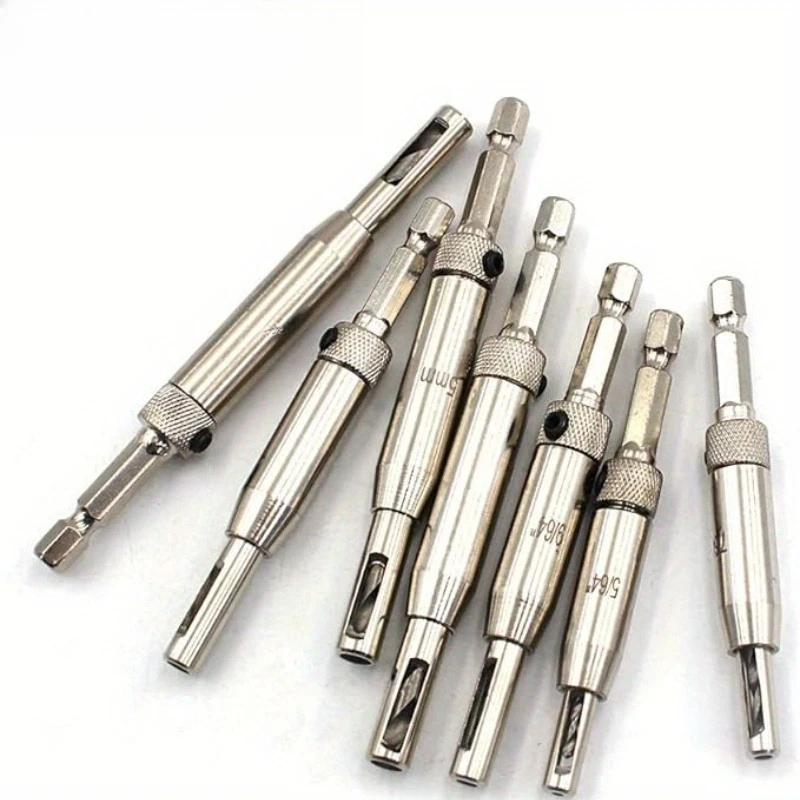 

4 шт., открывалка для петель из сплава дверей и окон, расширитель отверстий с автоматическим позиционированием для деревообработки, шестигранное сверло