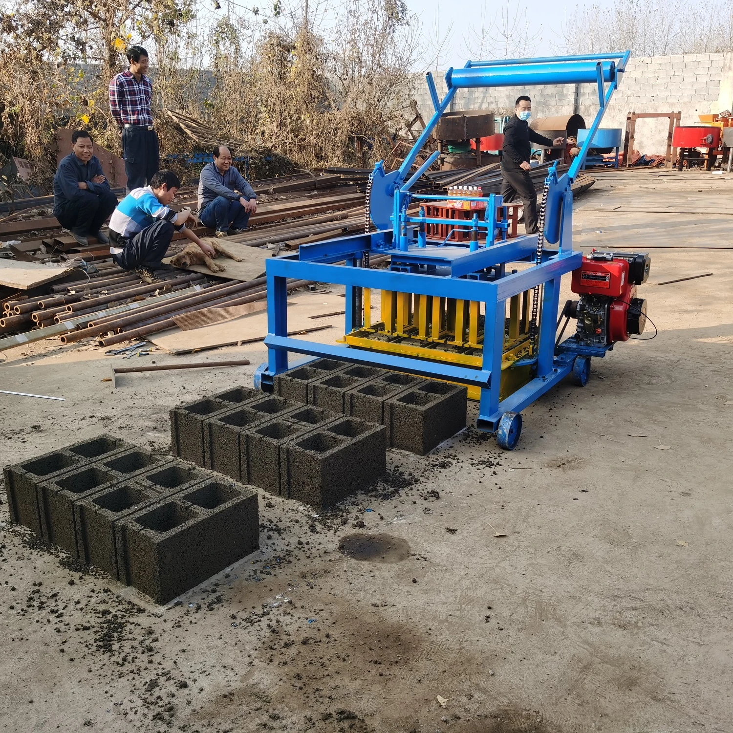 Kaidong QTM4-40 Concrete Brick Laying Machine Cement Block Make Machine Brick Moulding Machine