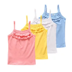 New Summer Girls T Shirt Cotton Sleeveless Garment T Shirt For Girls Tops Tees Outwear Clothing Baby Kids Clothes 2-8 Year