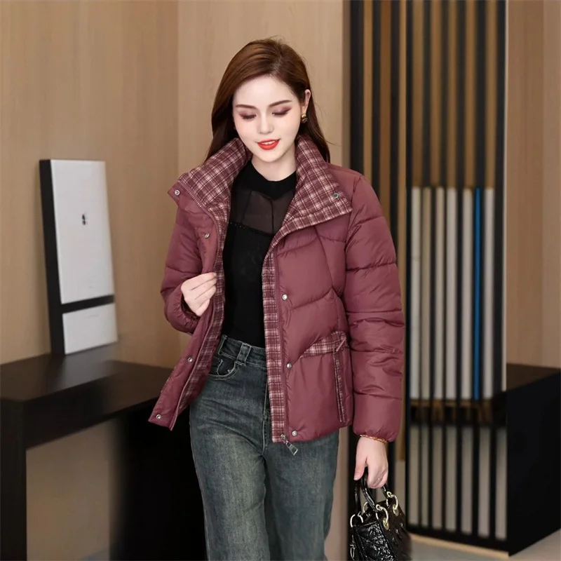 Cappotto corto imbottito in cotone moda donna inverno 2025 nuovo piumino spesso donna Parka cappotto casual cappotto stile occidentale top